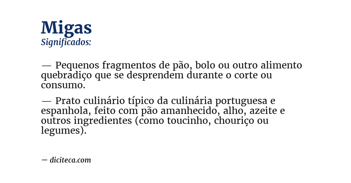 Significado de migas