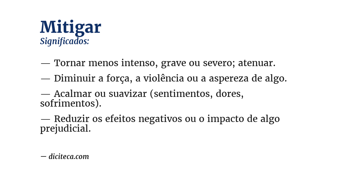 Significado de mitigar