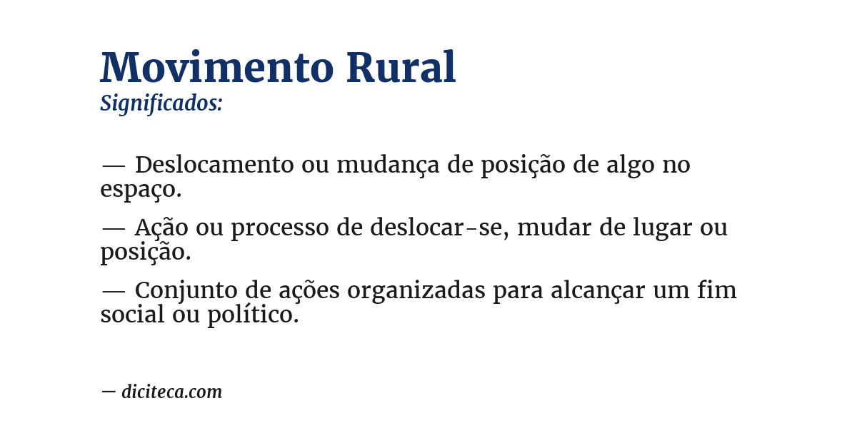 Significado de movimento rural