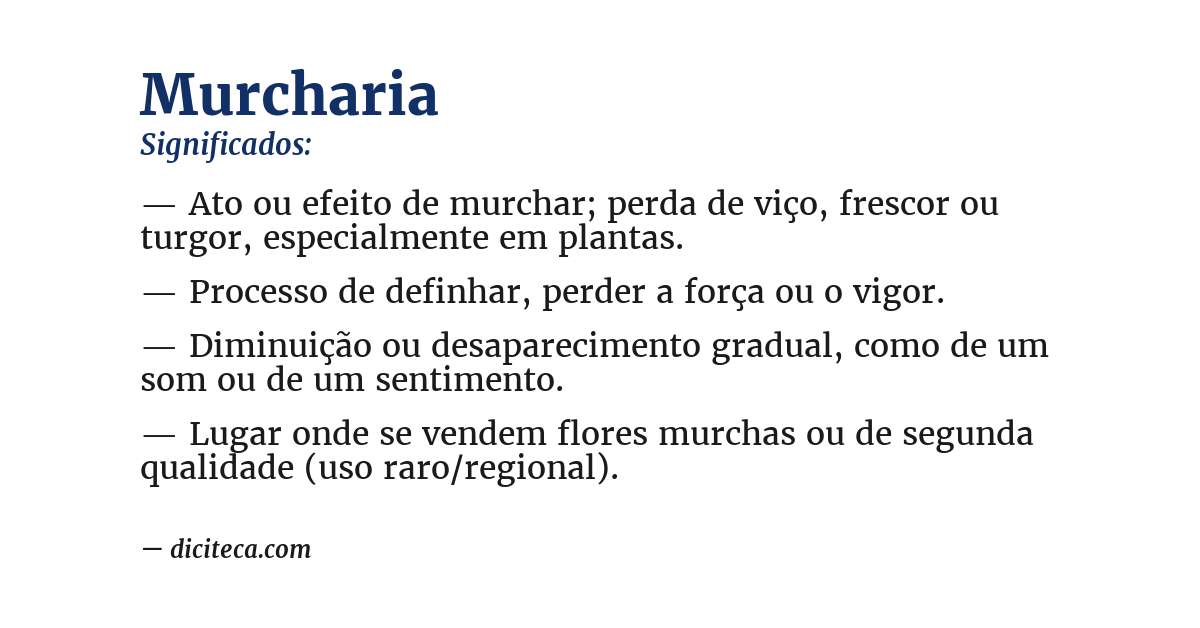 Significado de murcharia