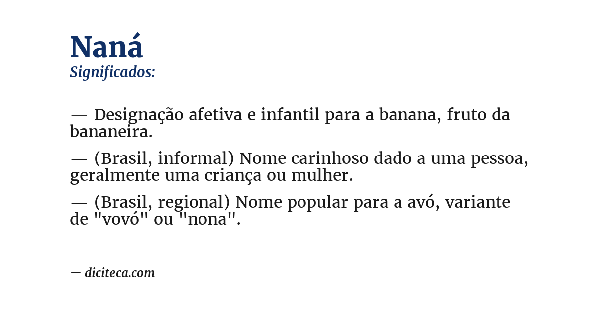 Significado de naná