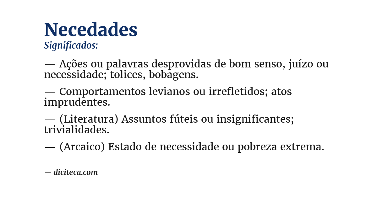 Significado de necedades