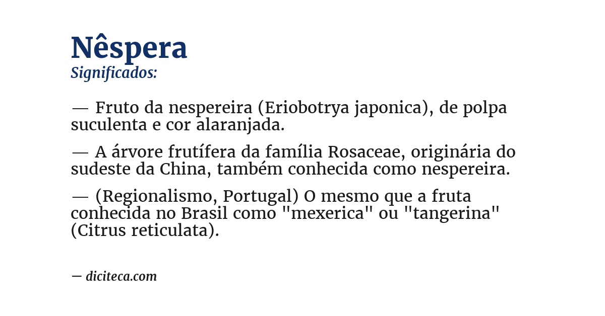 Significado de nêspera