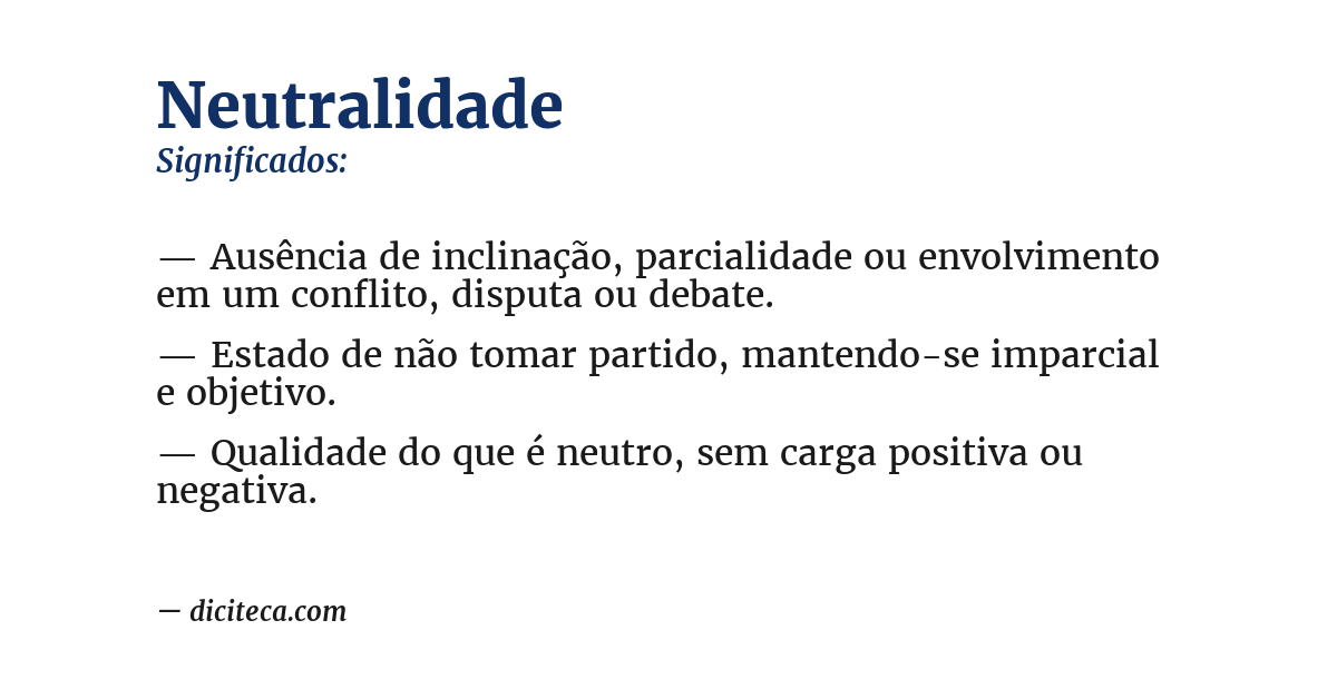 Significado de neutralidade