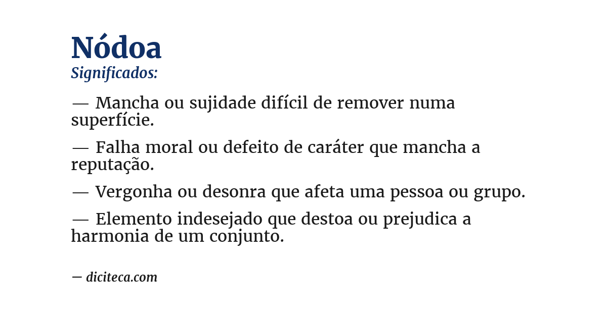 Significado de nódoa