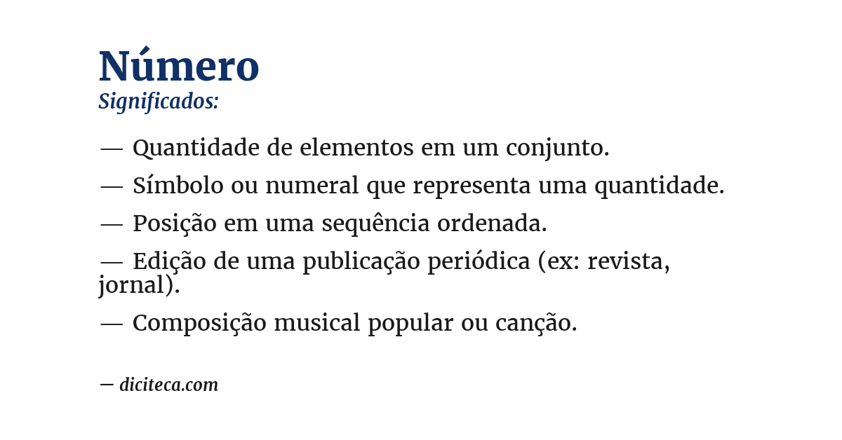 Significado de número