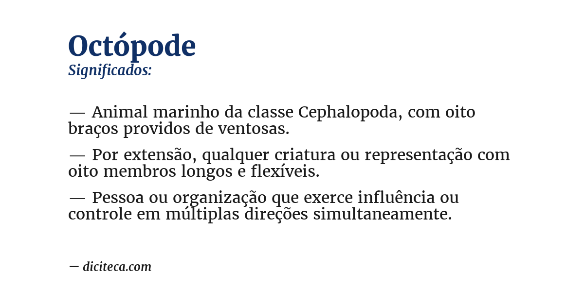 Significado de octópode