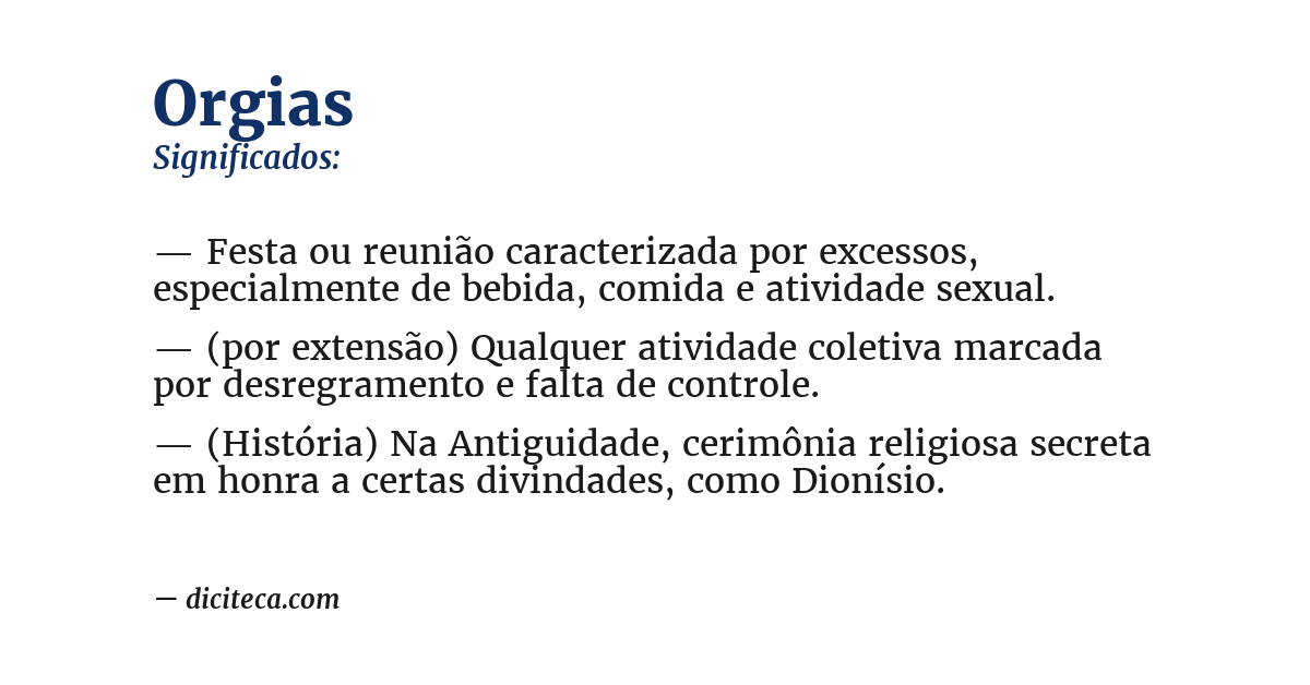 Significado de orgias