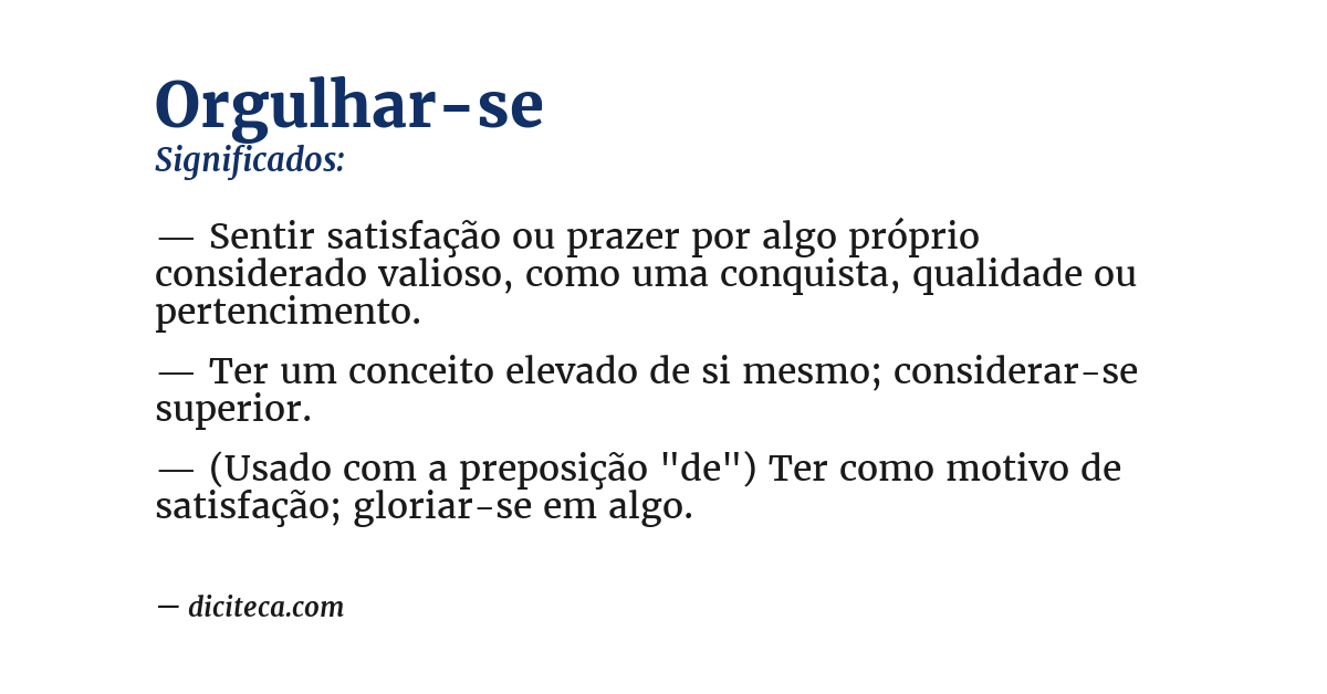 Significado de orgulhar-se