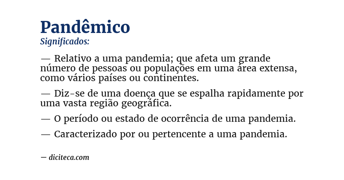 Significado de pandêmico