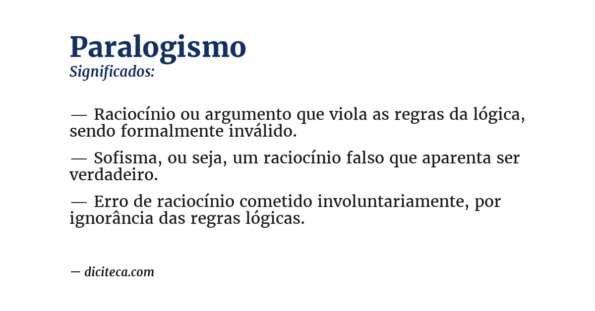 Significado de paralogismo