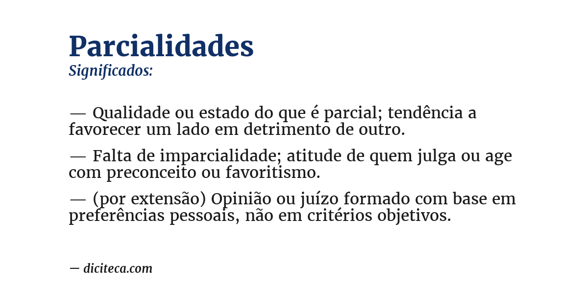 Significado de parcialidades
