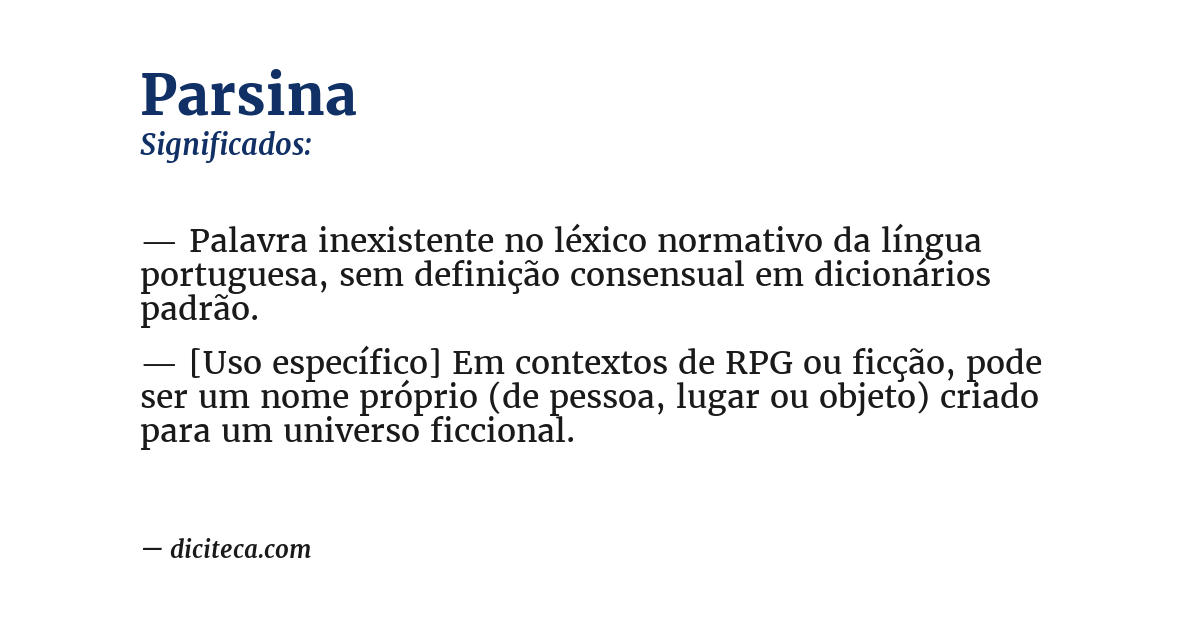 Significado de parsina