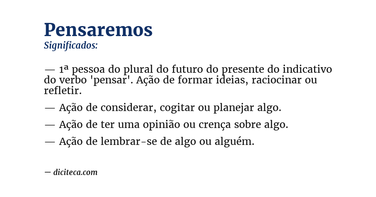 Significado de pensaremos