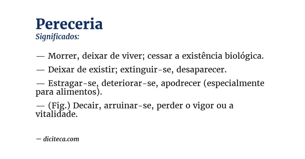 Significado de pereceria