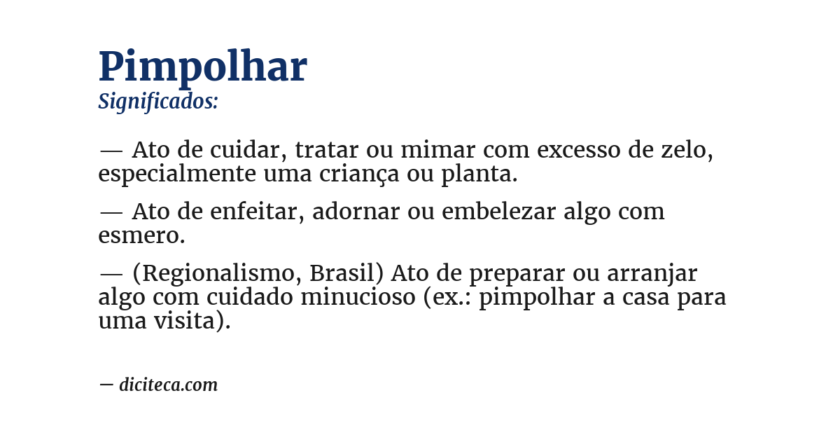 Significado de pimpolhar