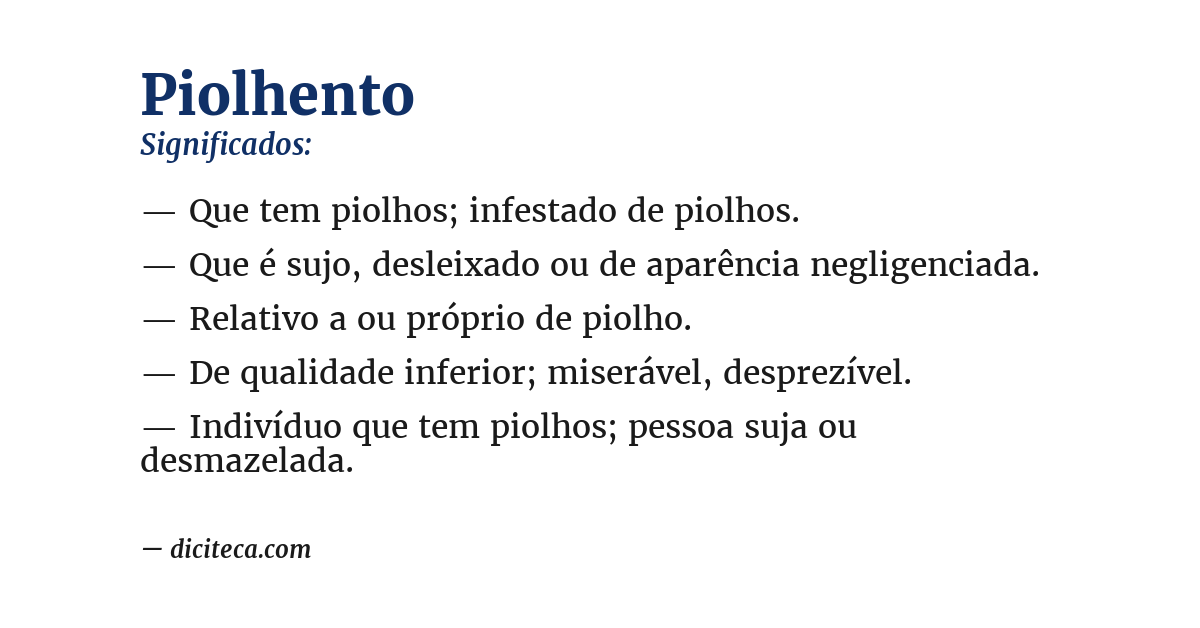 Significado de piolhento
