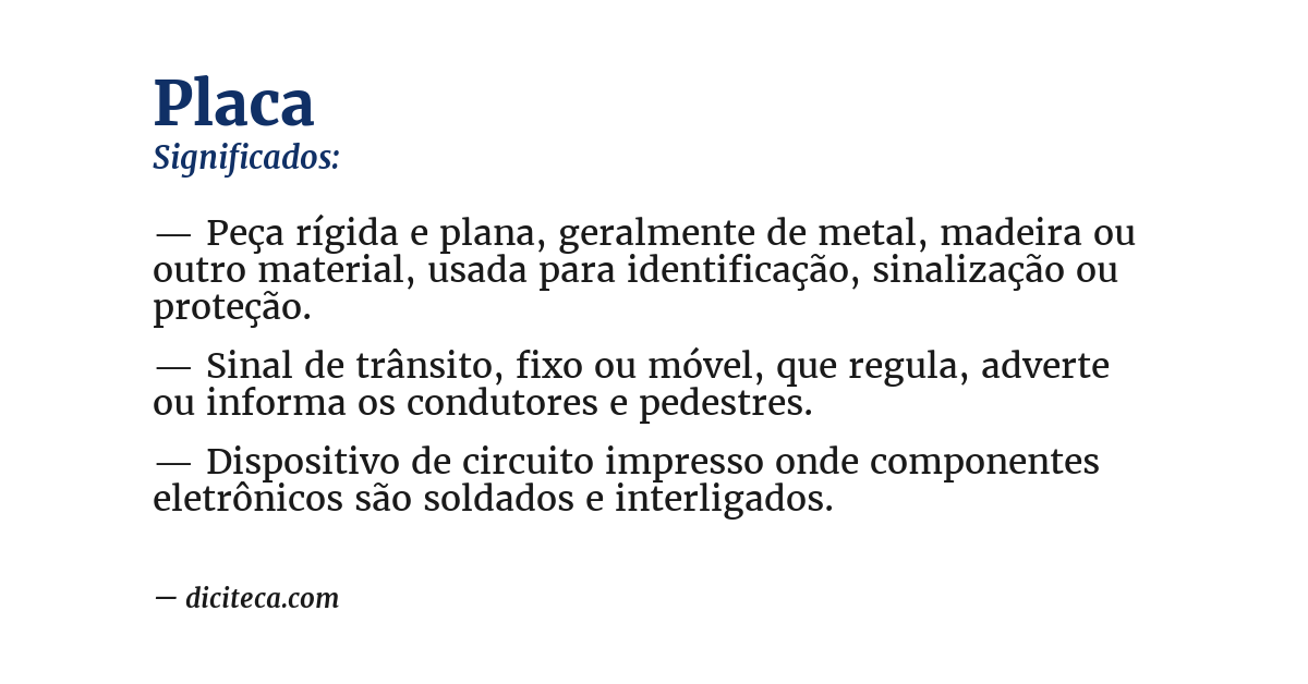 Significado de placa