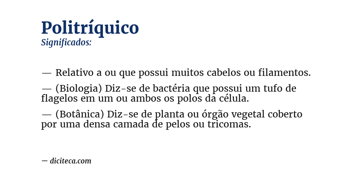 Significado de politríquico