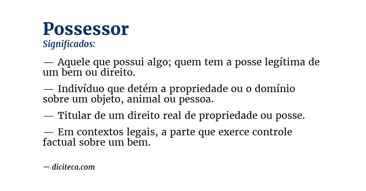 Significado de possessor