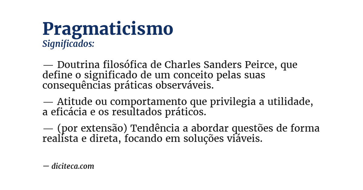 Significado de pragmaticismo