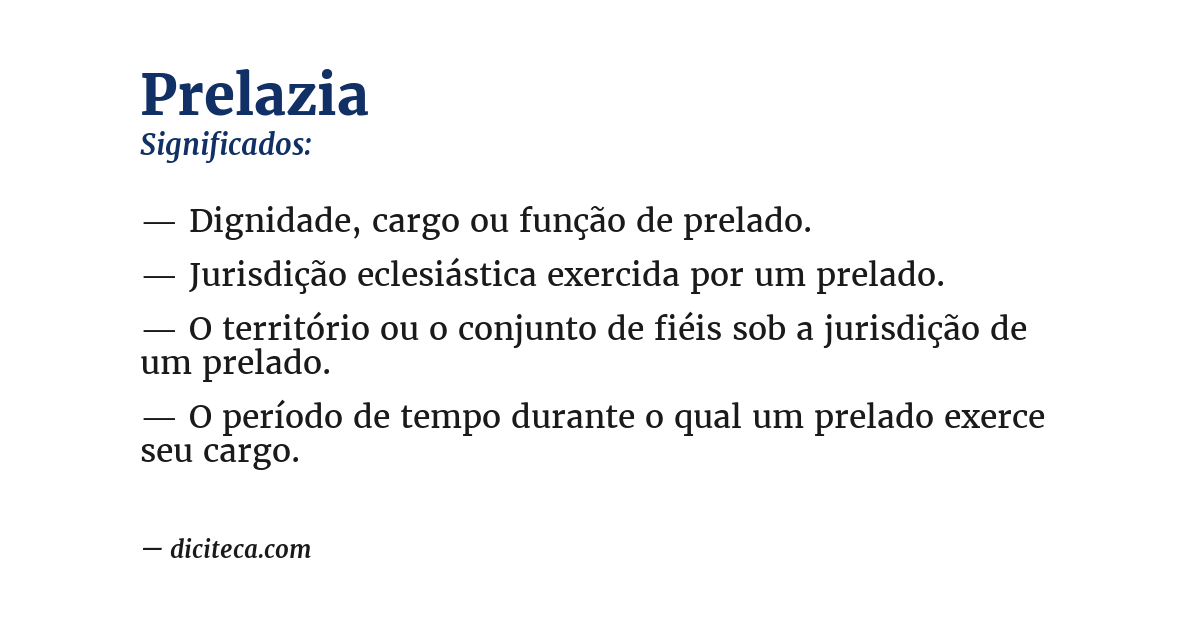 Significado de prelazia