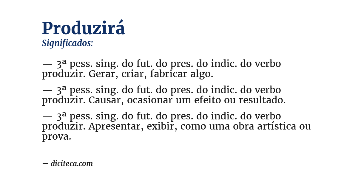 Significado de produzirá