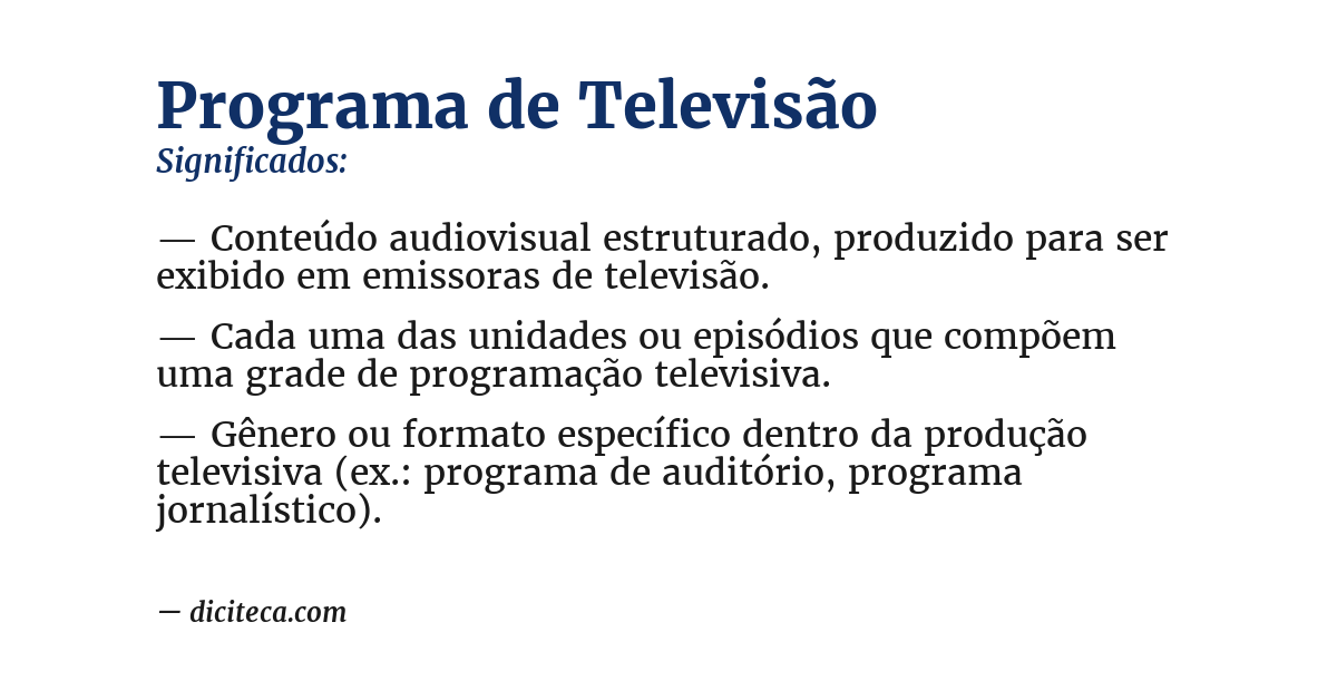 Significado de programa de televisão