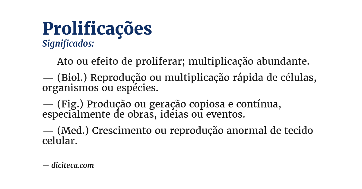 Significado de prolificações