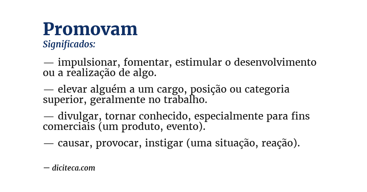 Significado de promovam