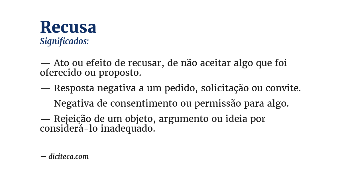 Significado de recusa