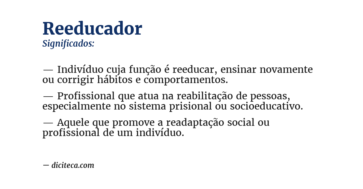 Significado de reeducador