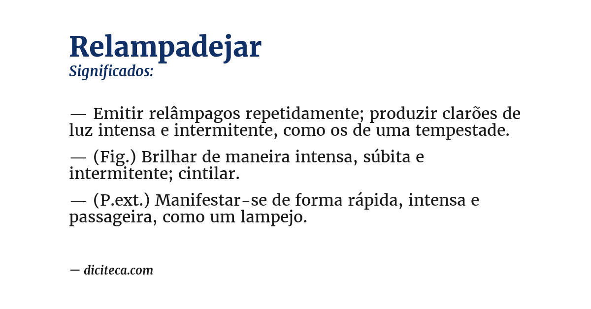 Significado de relampadejar
