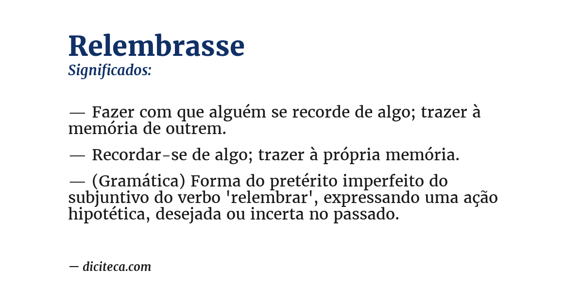 Significado de relembrasse