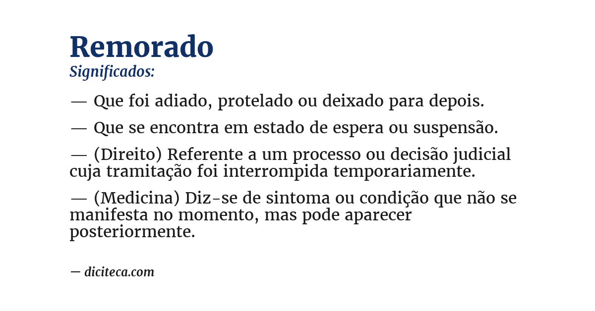 Significado de remorado