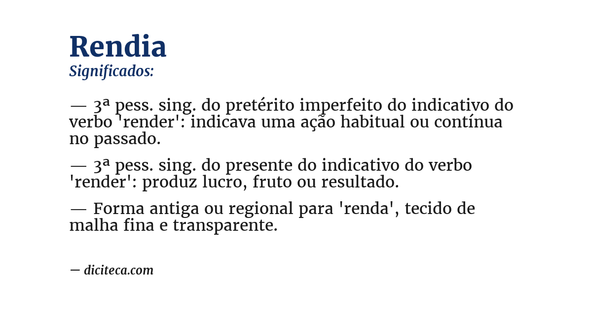 Significado de rendia