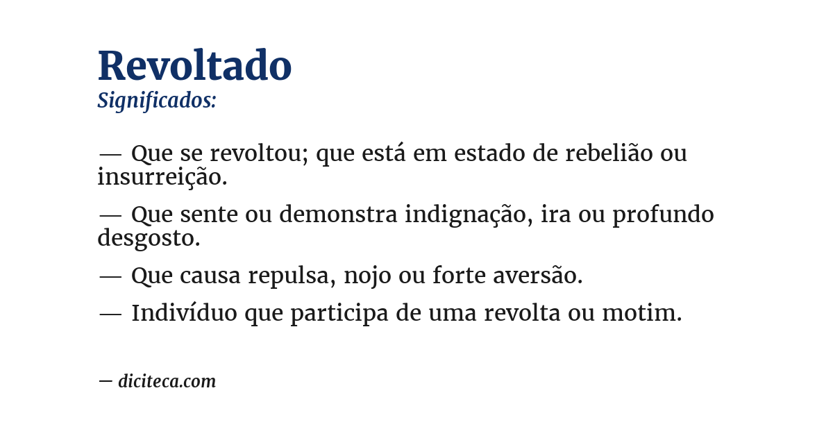 Significado de revoltado