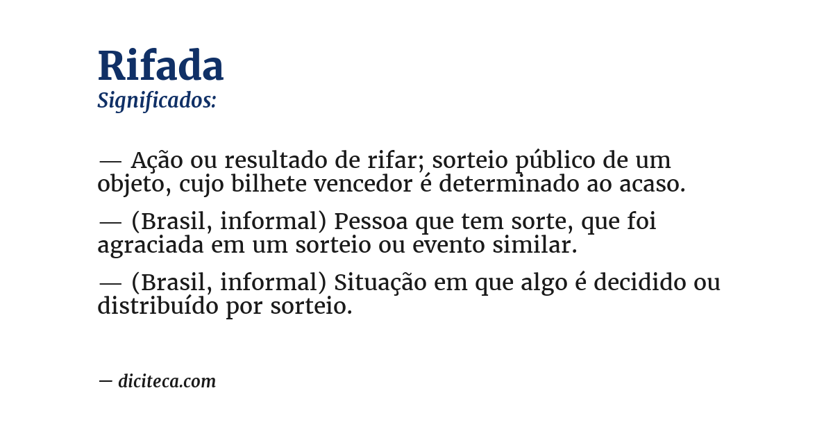 Significado de rifada
