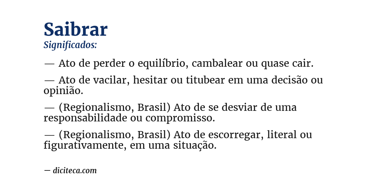 Significado de saibrar
