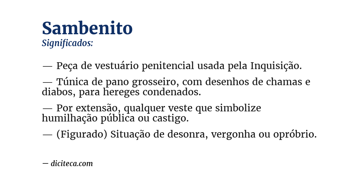 Significado de sambenito
