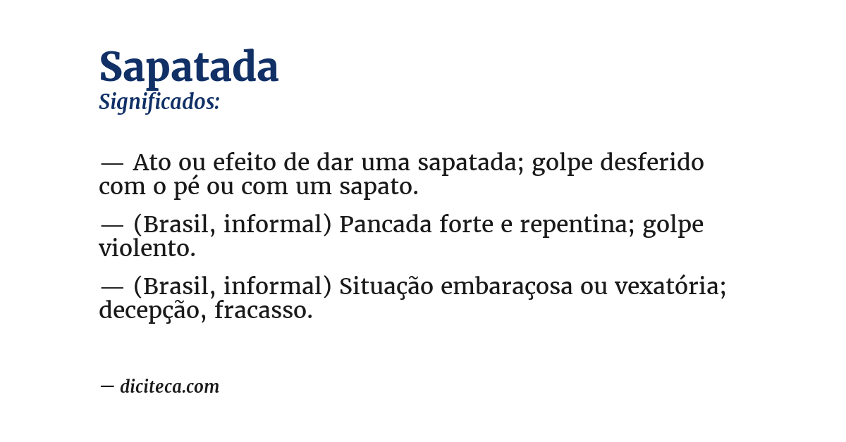 Significado de sapatada