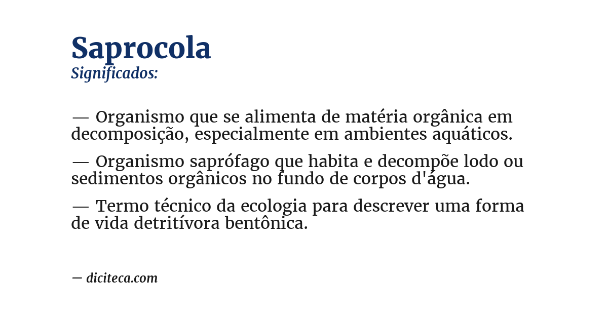 Significado de saprocola