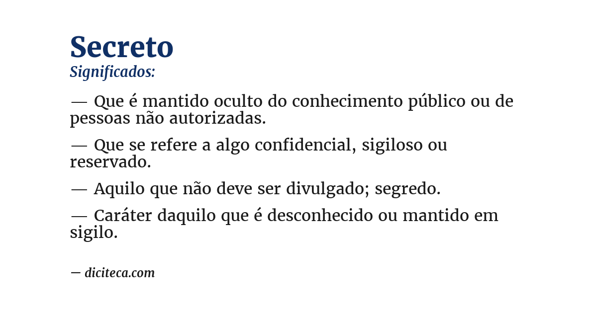 Significado de secreto