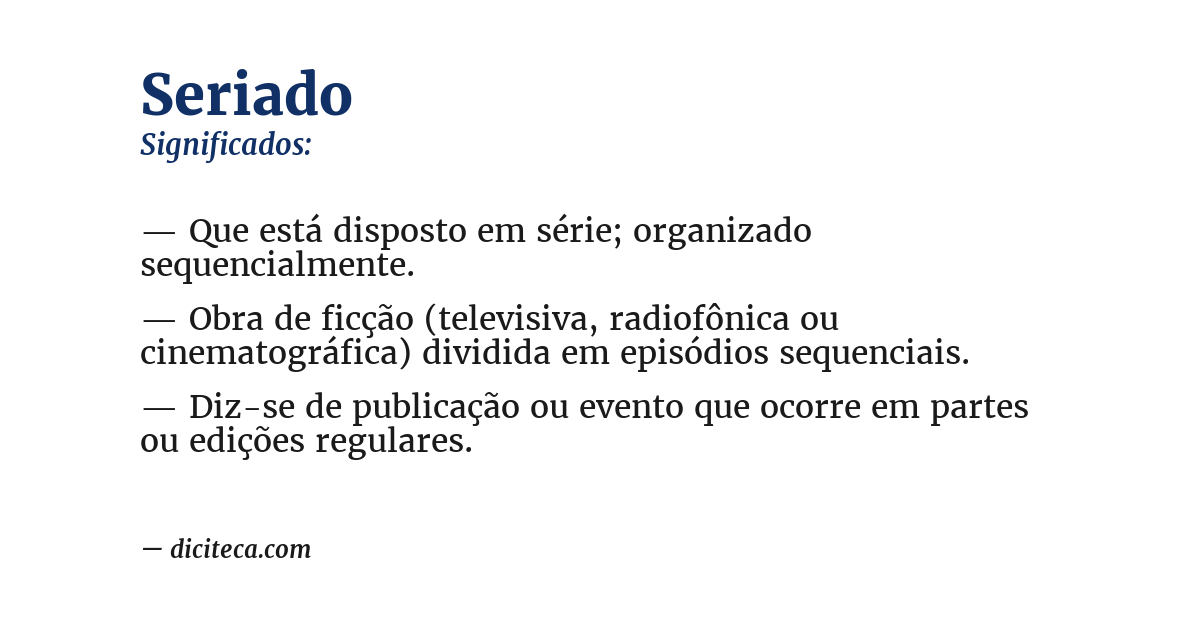 Significado de seriado