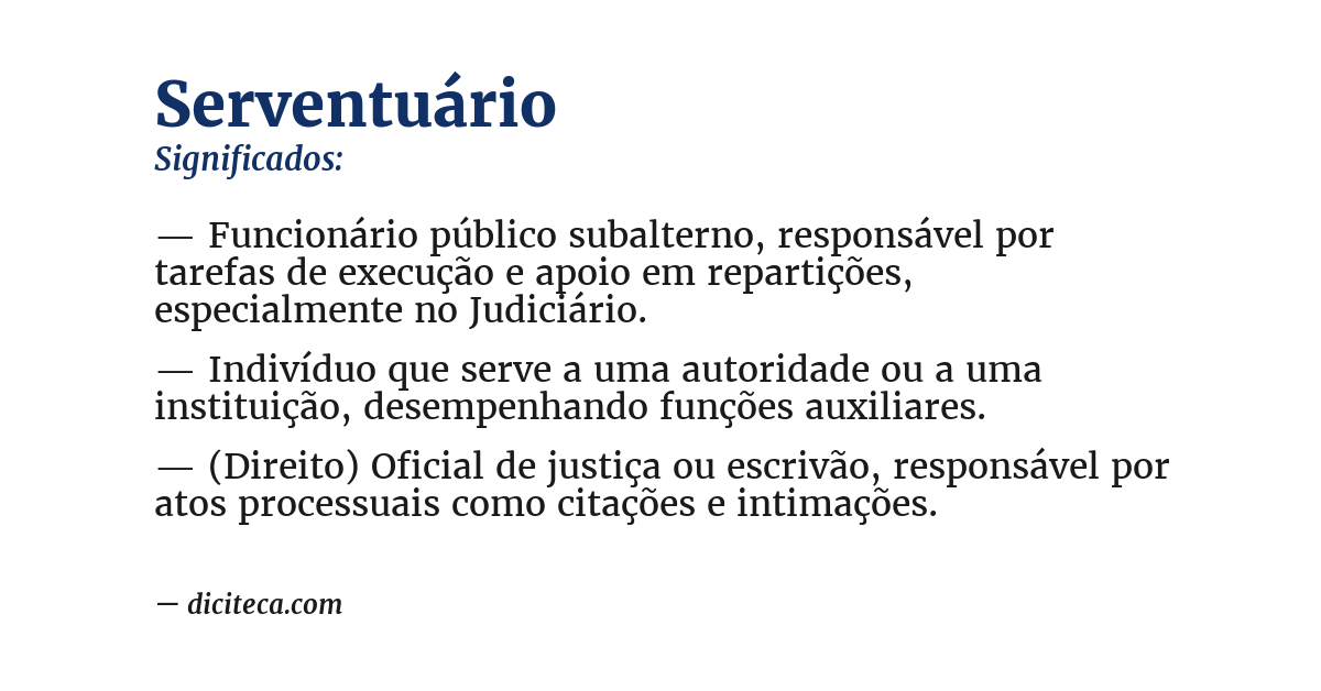 Significado de serventuário