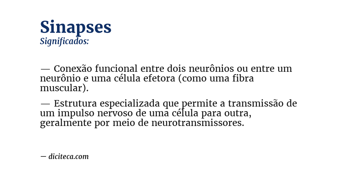 Significado de sinapses