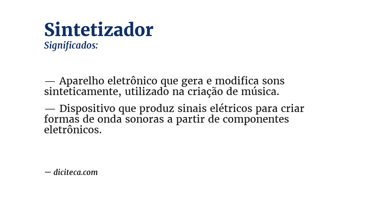 Significado de sintetizador