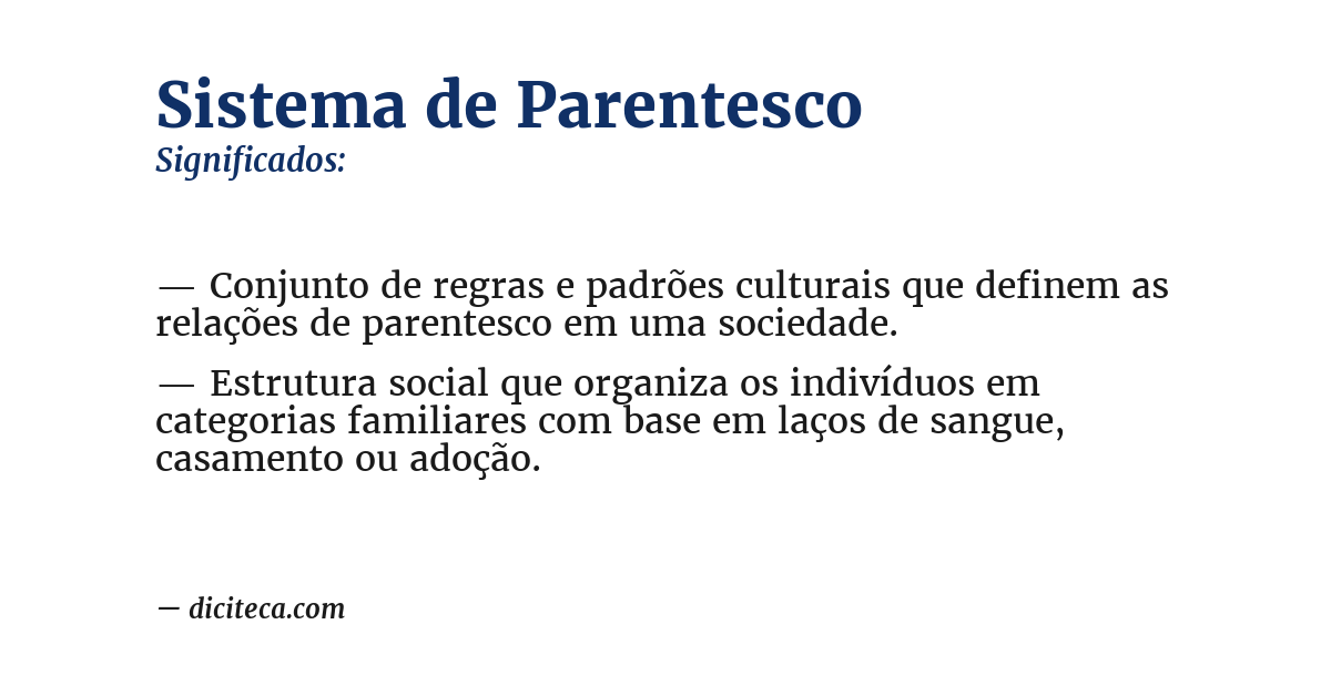 Significado de sistema de parentesco