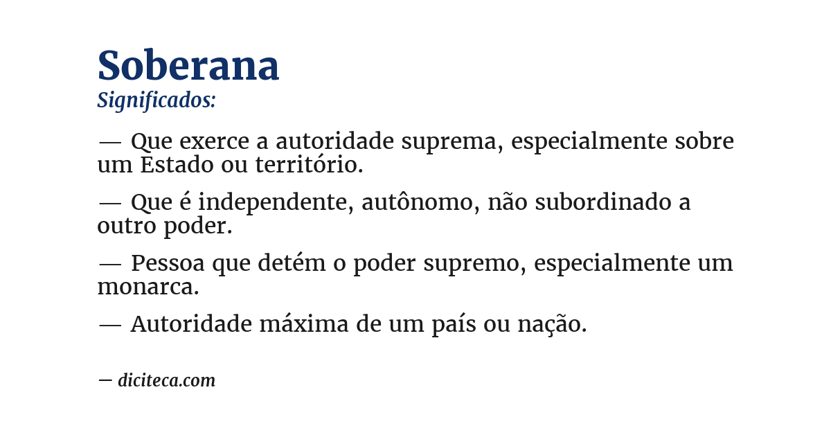 Significado de soberana