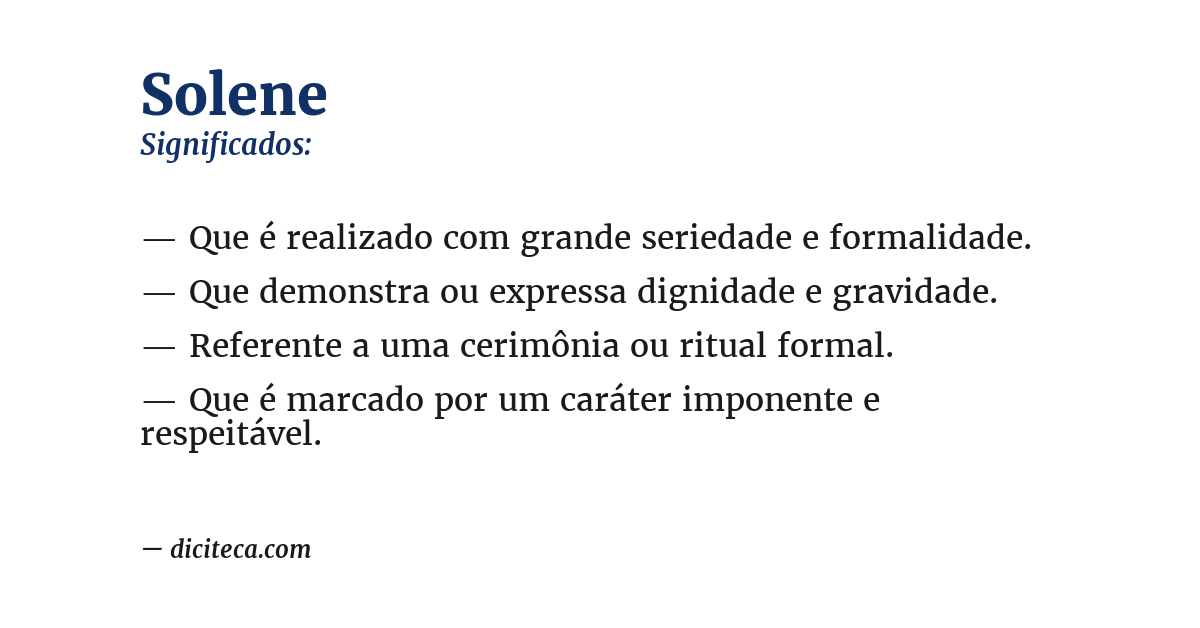 Significado de solene